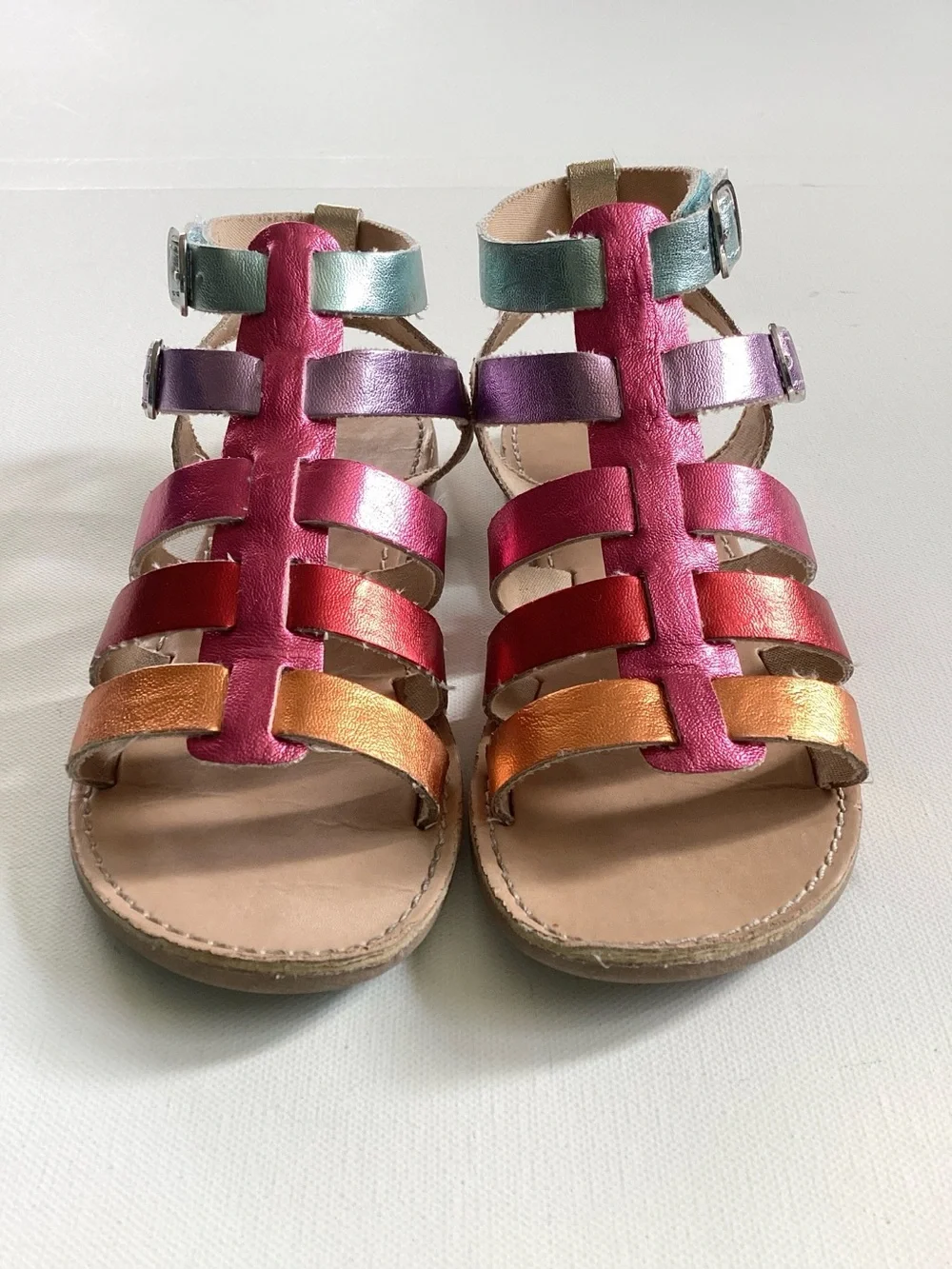 Kelly & Katie Metallic Rainbow Strappy Sandals
